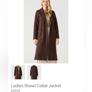 Black Tape Chocolate Brown Shawl Collar Jacket